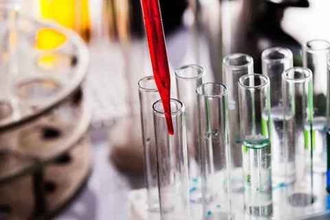 Diffusion close up Scientist shows a diffusion in the Petri dish Copyright... Stock Photos