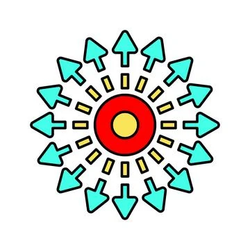 Diffusion, dispersal icon. Stock Illustration
