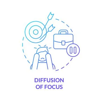 Diffusion of focus blue gradient concept icon Stock Illustration
