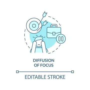 Diffusion of focus turquoise concept icon Stock Illustration