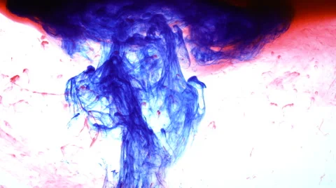 Diffusion of two colors into abstract imagery Stock-Footage 52380529