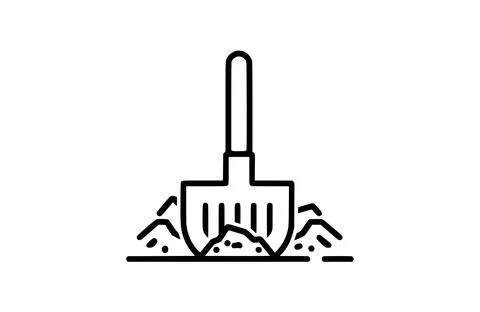 Dig black icon, isolated on white background. Vector illustration. Stock Illustration