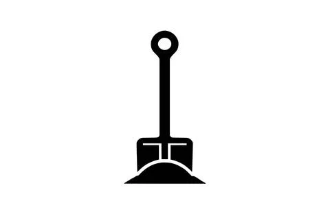 Dig black icon, isolated on white background. Vector illustration. Stock Illustration