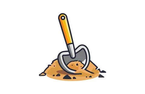 Dig color icon vector, isolated on white background. Beautiful dig icon. Stock Illustration