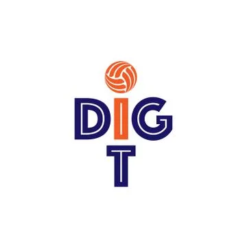 Dig it text volleyball Stock Illustration