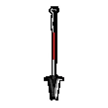 Dig tree planting shovel pixel art vector illustration Stock Illustration