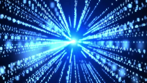 Digaital binary code falling technology background Stock Footage 237213987