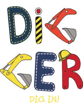 Diger Dig In! Digger alphabets d i g e r Illustrazione stock