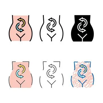 Digesting food color icon pack vector Stock Illustration
