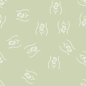 Digesting food line seamless pattern Stock Illustration