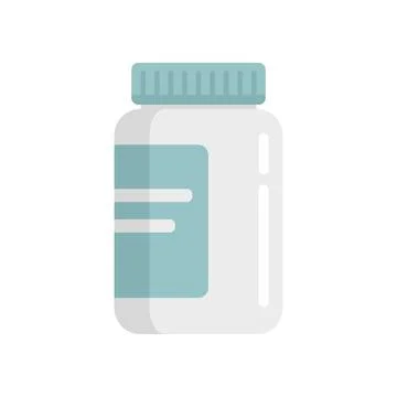 Digestion capsule jar icon flat isolated vector Illustrazione stock