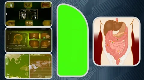 Digestion - Computer Scanning - Human detector - World - yellow 01 Vídeo Stock 62882680