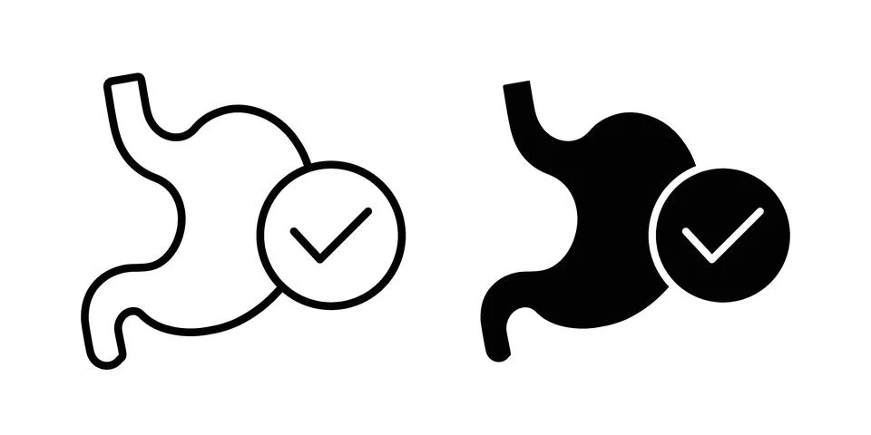 Digestion icon bundle for website design projects Stock Illustration