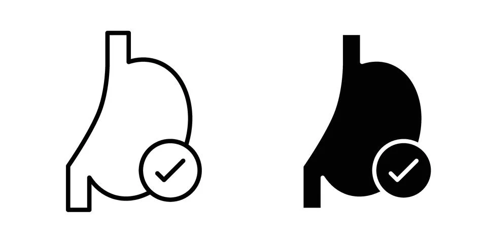 Digestion icon vector concepts, line and silhouette style Stock Illustration