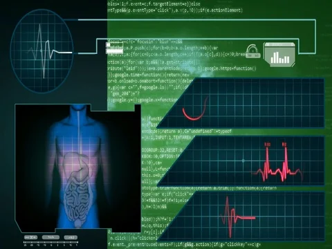 Digestion - Interface - medical screen - graphics - green - SD Stock Footage