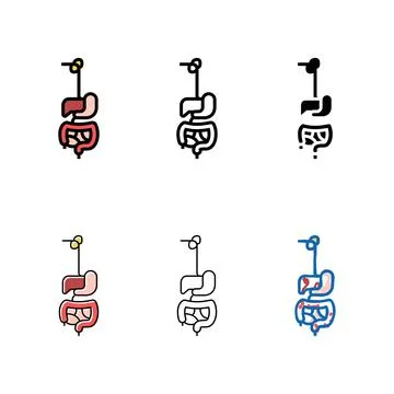 Digestive concepts system color icon vector Stock Illustration