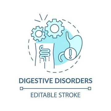 Digestive disorders concept icon Stock Illustration