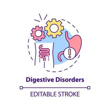 Digestive disorders concept icon Stock Illustration
