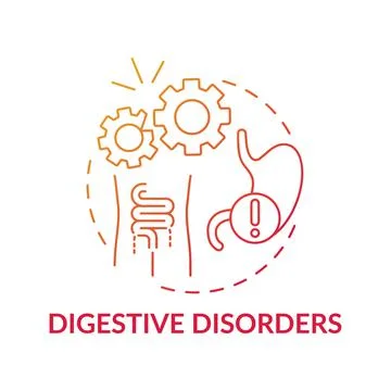 Digestive disorders concept icon Stock Illustration