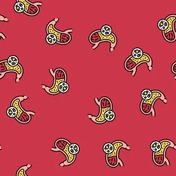 Digestive enzymes gastroenterologist vector seamless pattern Stock Illustration
