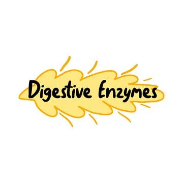 Digestive enzymes label, nutrient quality sticker Stock Illustration
