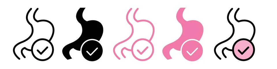 Digestive system care icon promoting good gut health and digestive tract ma.. Stock Illustration