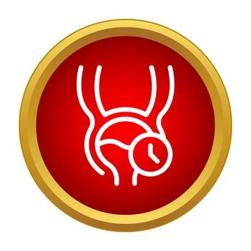 Digestive system icon with deadline clock concept Stock Illustration