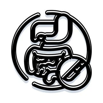 Digestive system icon showing no surgery concept Stock Illustration