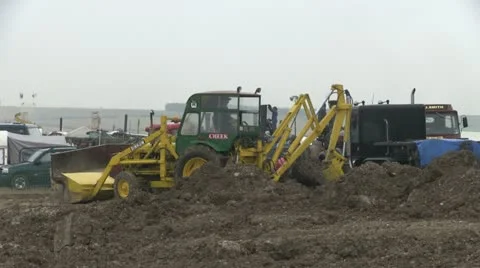 Digger in action 01 Stock Footage 20459694