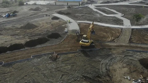 Digger from the air. Stock Footage 118162042