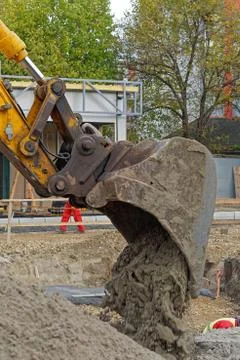 Digger bucket sand Stock Photos