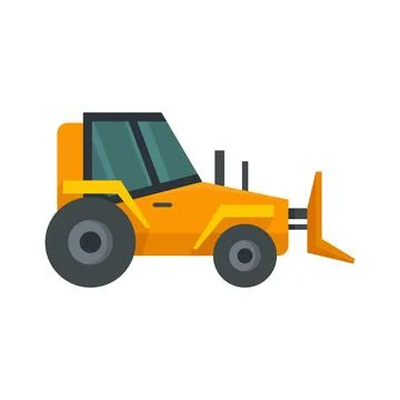 Digger bulldozer icon flat isolated Stock Illustration