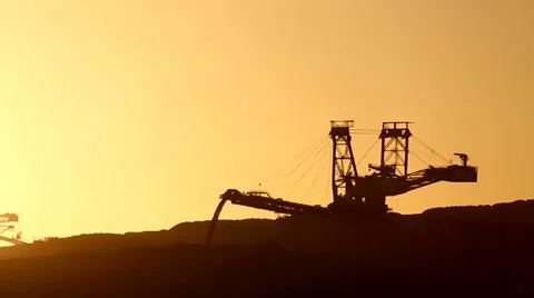 Digger, Coal mining Stock Footage 34644809