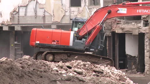 A Digger in a construction area Stock Footage 45244620