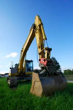 Digger at a construction site Stock Photos