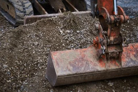 Digger ( digger bucket) at construction Stock Photos