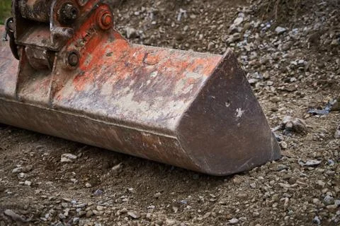Digger ( digger bucket) at construction Stock Photos