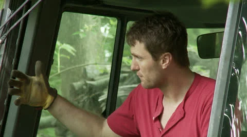 Digger driver 01 MCU Stock Footage 25604225