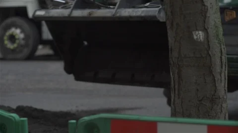 Digger excavator  scooping up earth close up. Stock Footage 93207723