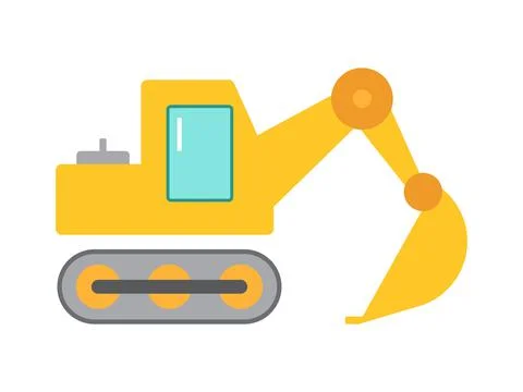 Digger flat clipart vector illustration Illustrazione stock