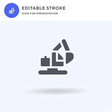 Digger icon vector, filled flat sign, solid pictogram isolated on white, logo Illustrazione stock