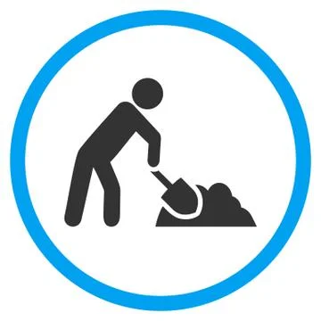 Digger Job Circled Icon Stockillustratie