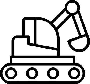 Digger Line Icon Design Stock Illustration