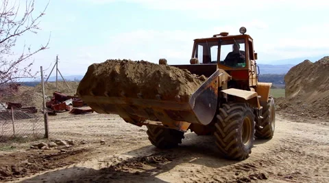 Digger machine working with ground Stock Footage 62471302