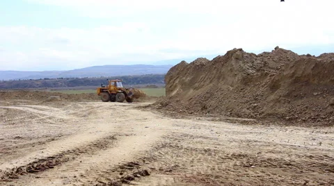 Digger machine working with ground Stock Footage 62471326