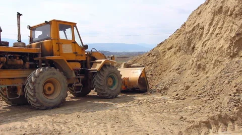 Digger machine working with ground Stock Footage 62471401