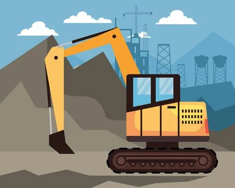 Digger in mine Stock Illustration