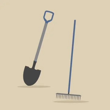 Digging and harrowing Stock Illustration