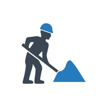 Digging, Construction Icon Stock Illustration