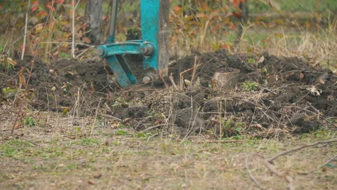 Digging earth excavator bucket Stock Footage 143280437